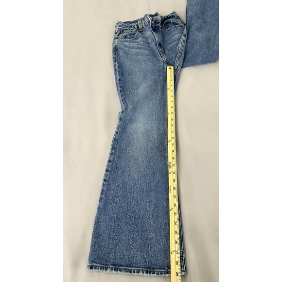 Levi's Premium 70s High Rise Flare Bottom Denim Blue‎ Jeans Women's Sz 26 - Picture 2 of 13